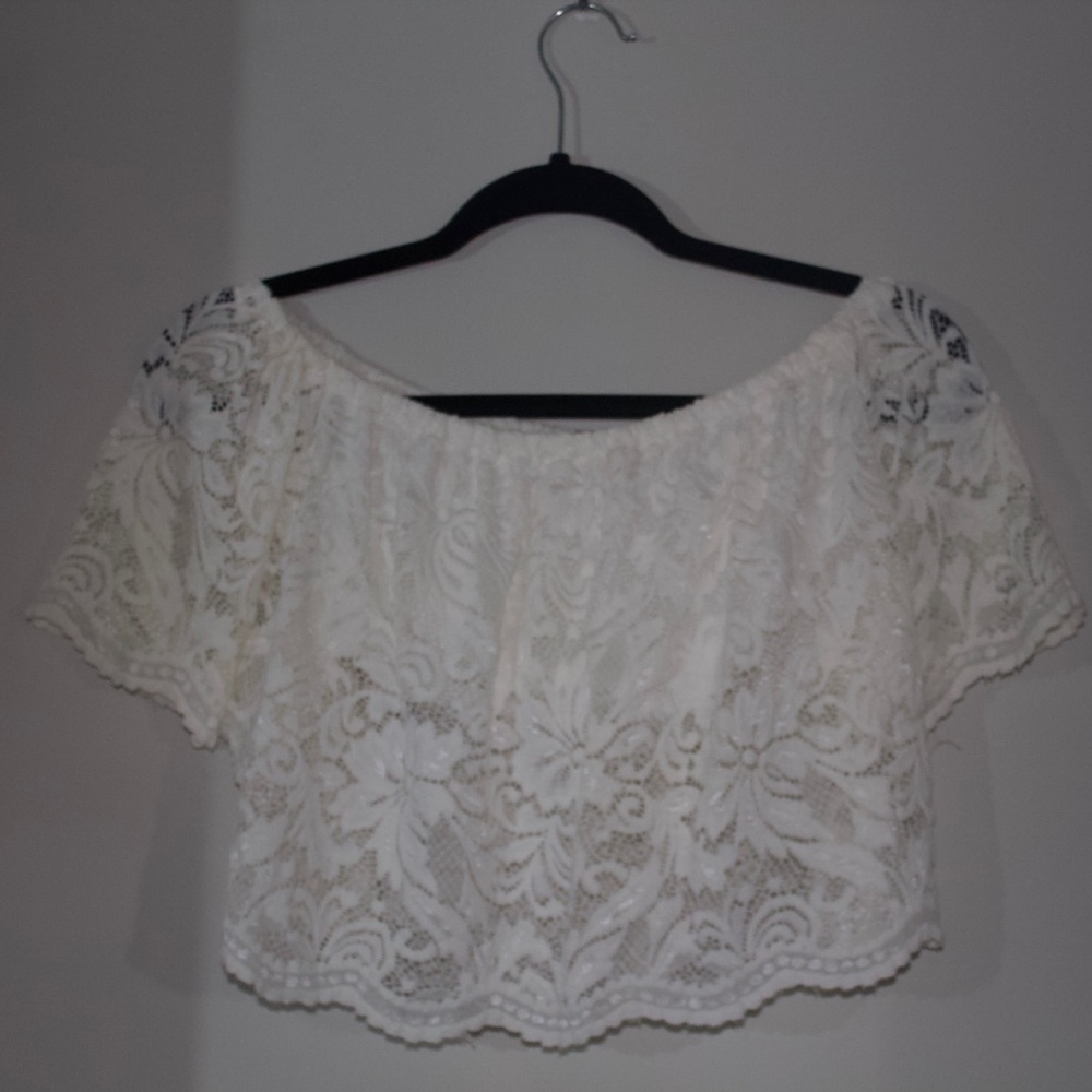 Lace off the shoulder top